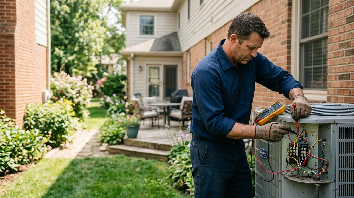 HVAC technician working near Akron, CO